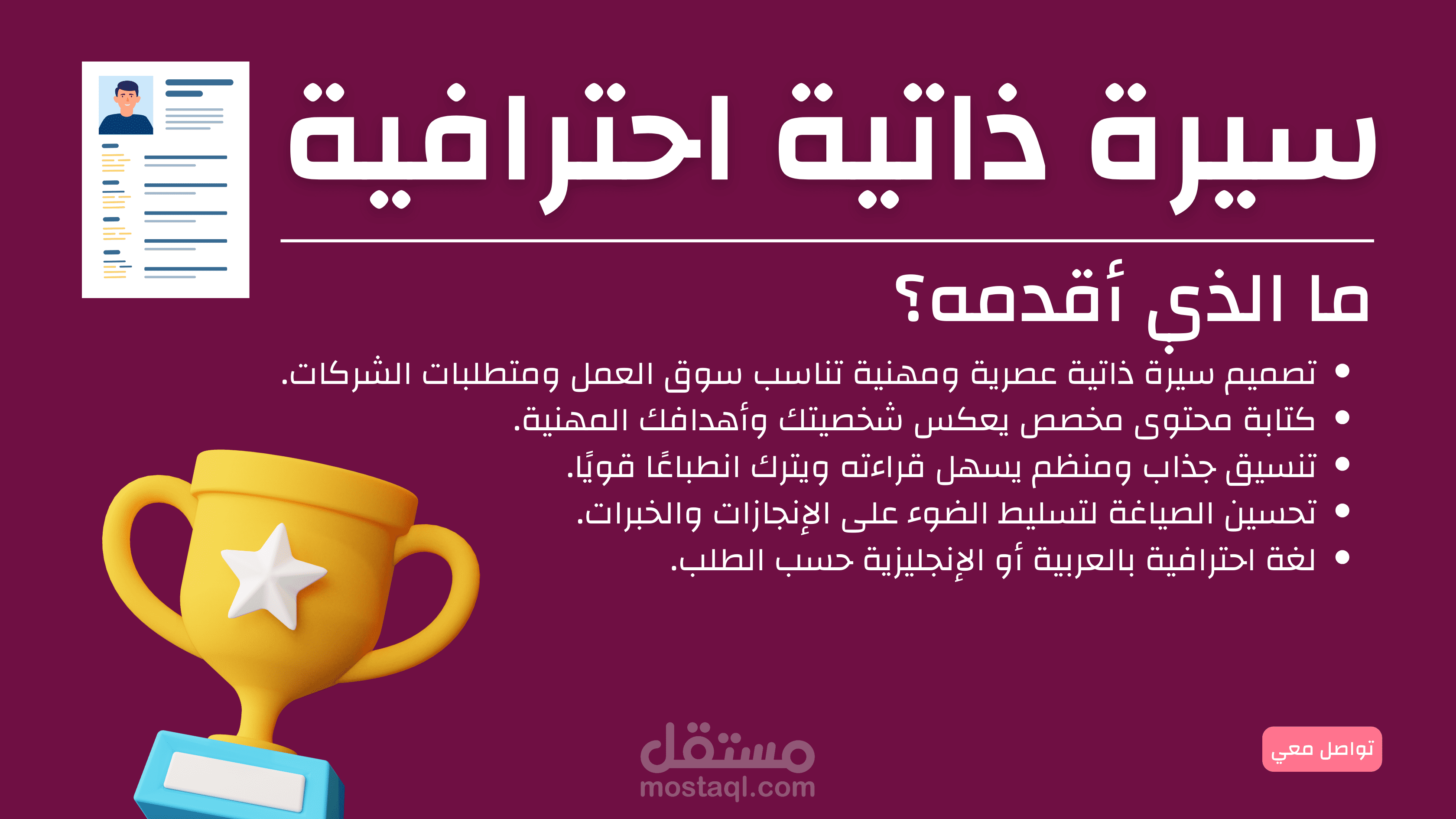 كتابة السيرة الذاتية الاحترافية