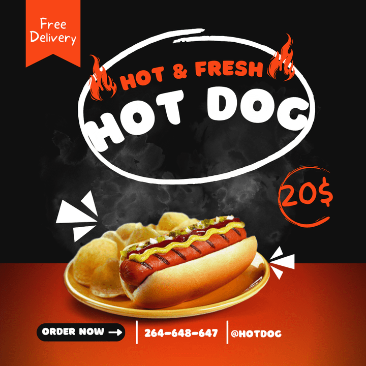 إعلان Hot Dog إحترافي