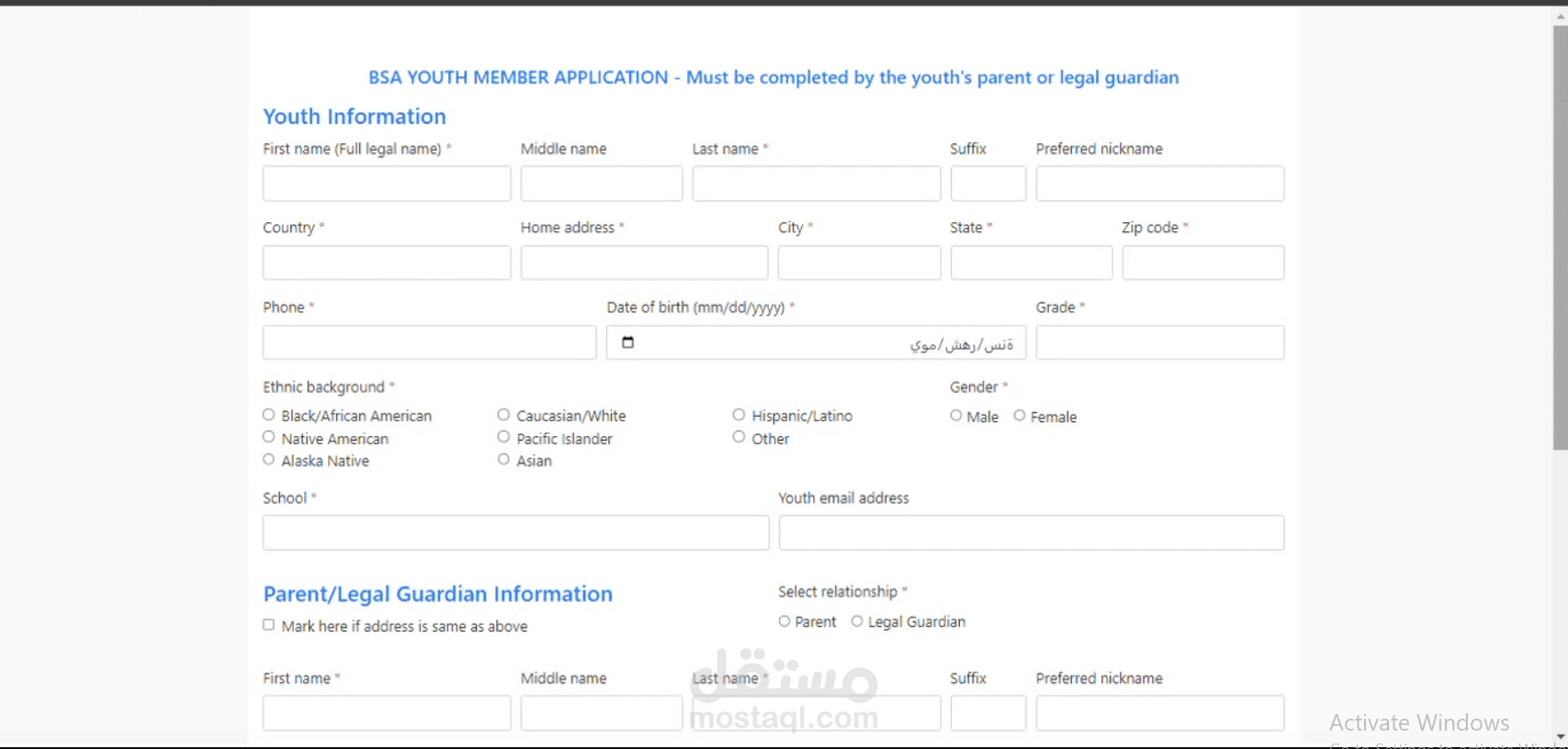 Scout simple form
