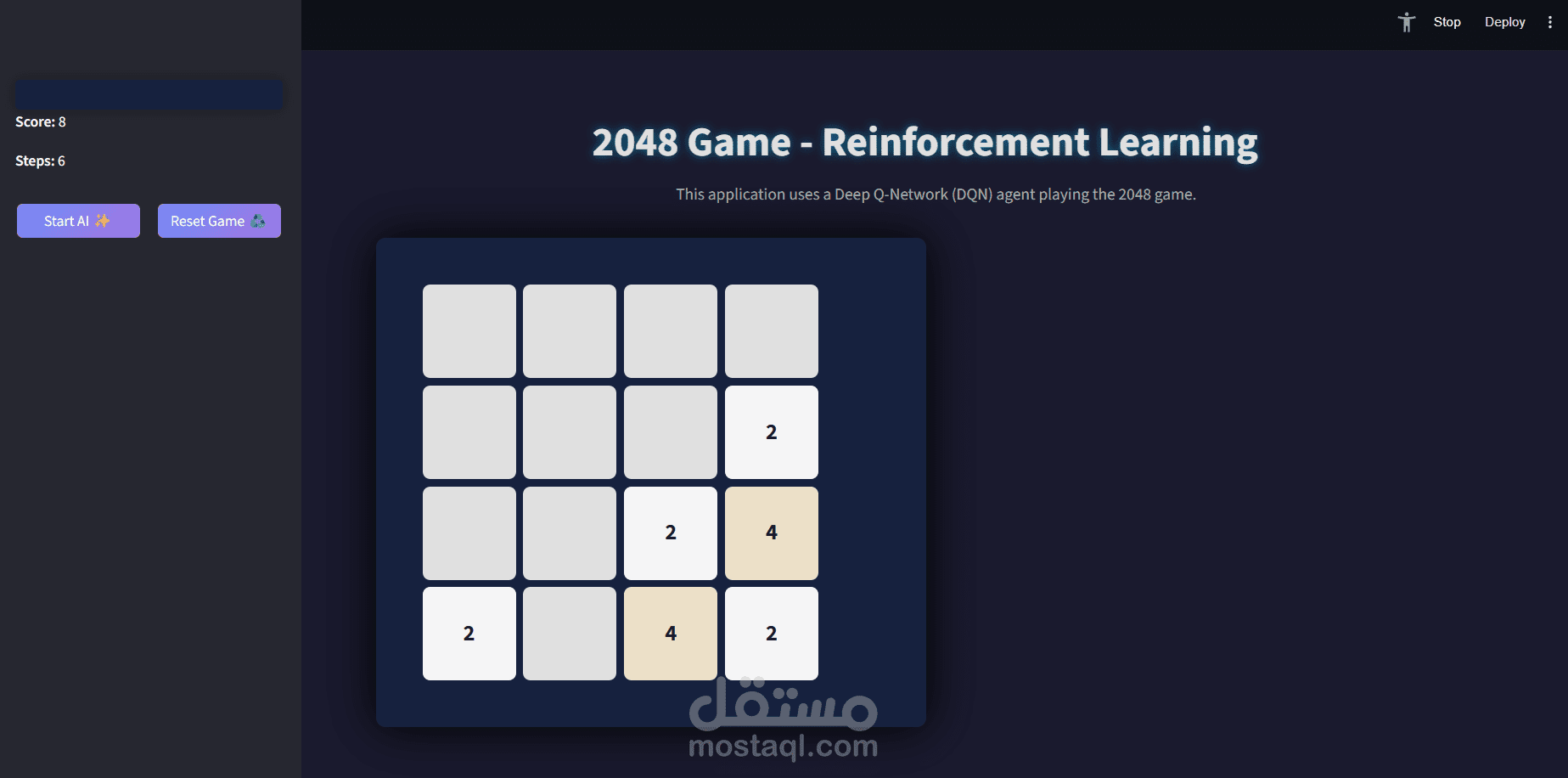 DQN Agent for 2048 Game