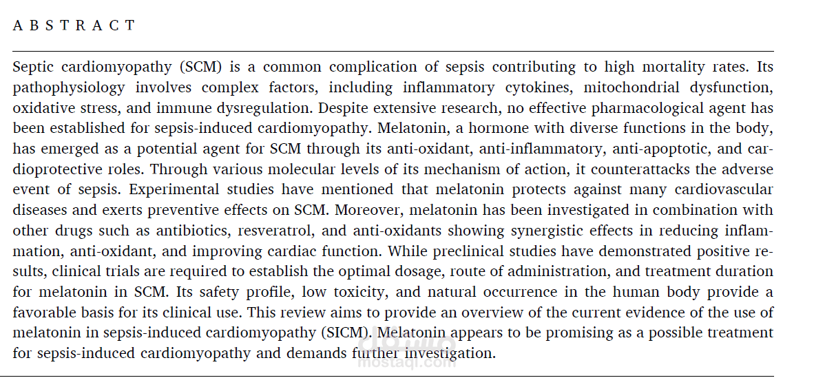 Melatonin as a potential treatment for septic cardiomyopathy مستقل