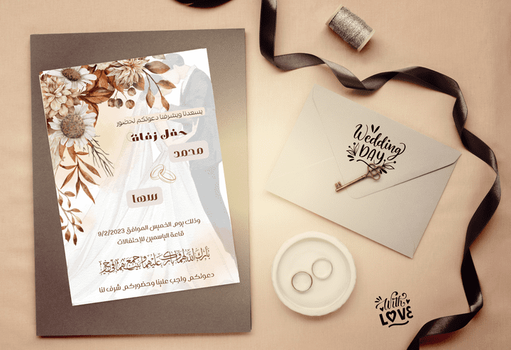 تصميم دعوة حفل زفاف wedding invitation