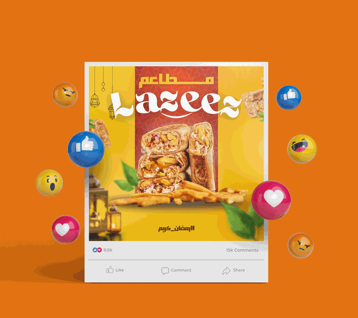 Social Media Design For "Lazeez"