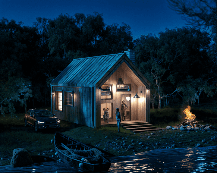 cabin inside the forest