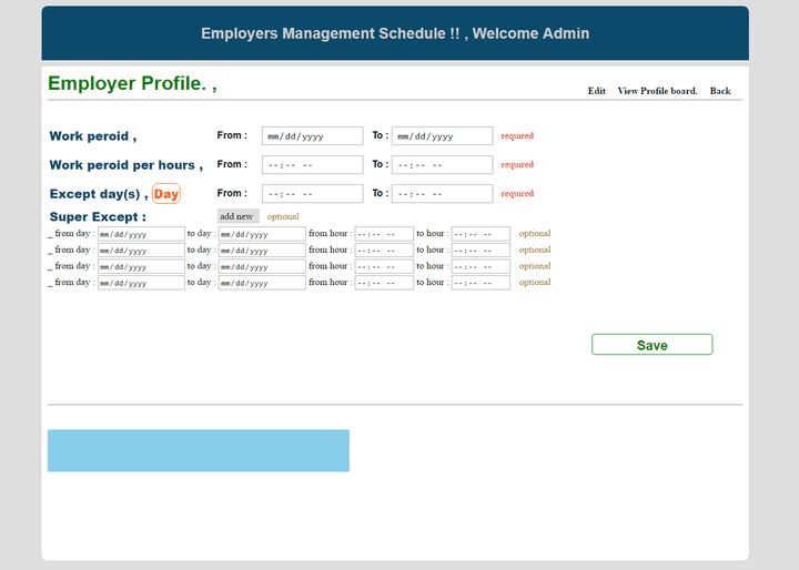 Employers Management Schedule System