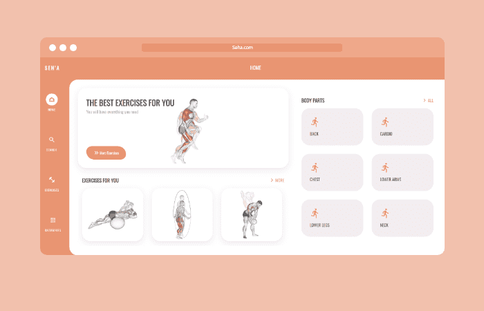 موقع الكتروني خاص بالتمارين الرياضية " Seh'a "