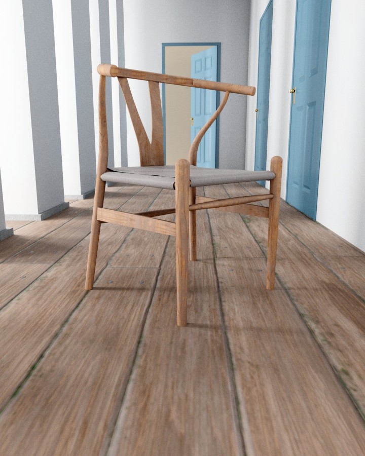 Model of a seat with a chair