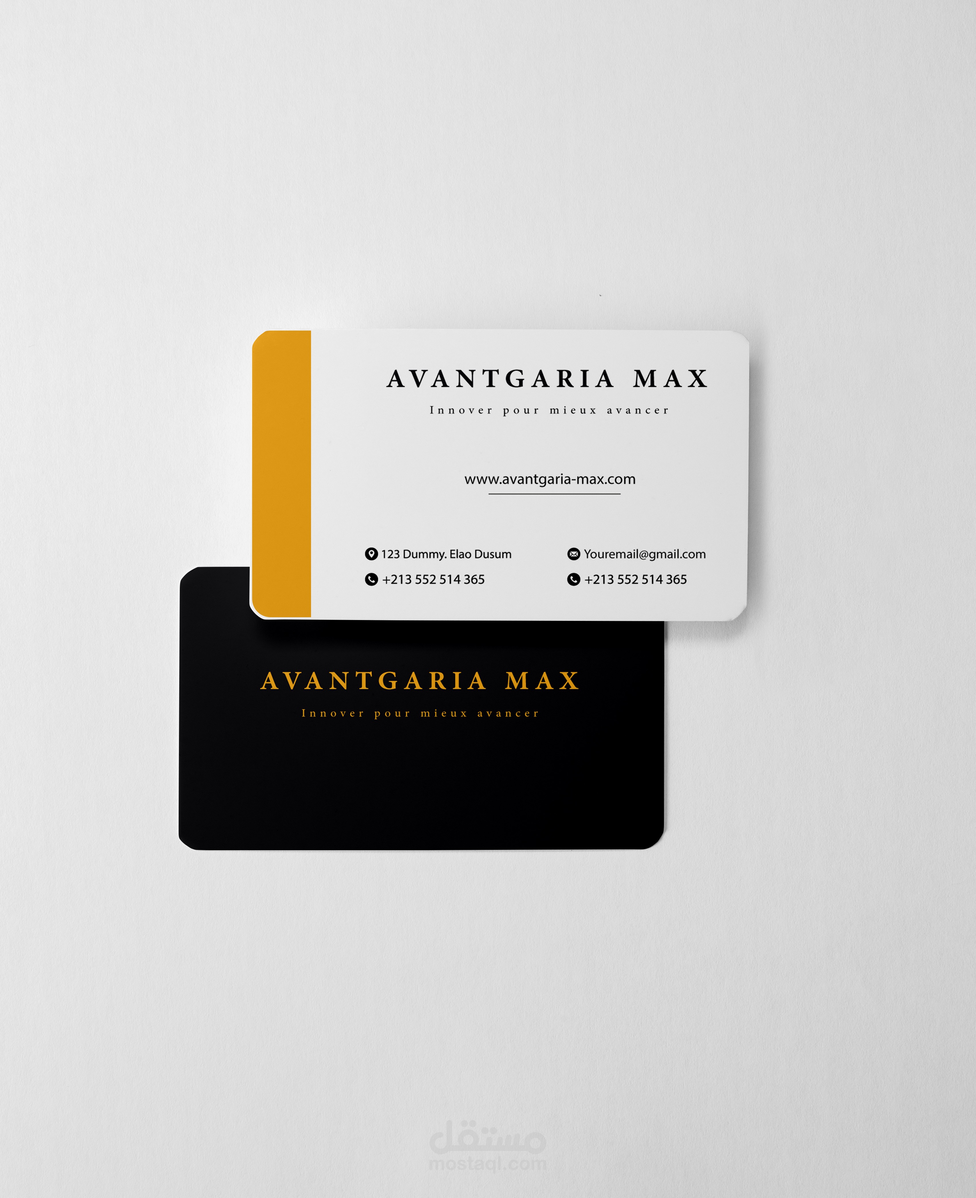 تصميم بطاقة عمل لـ [ Avantgaria Max]
