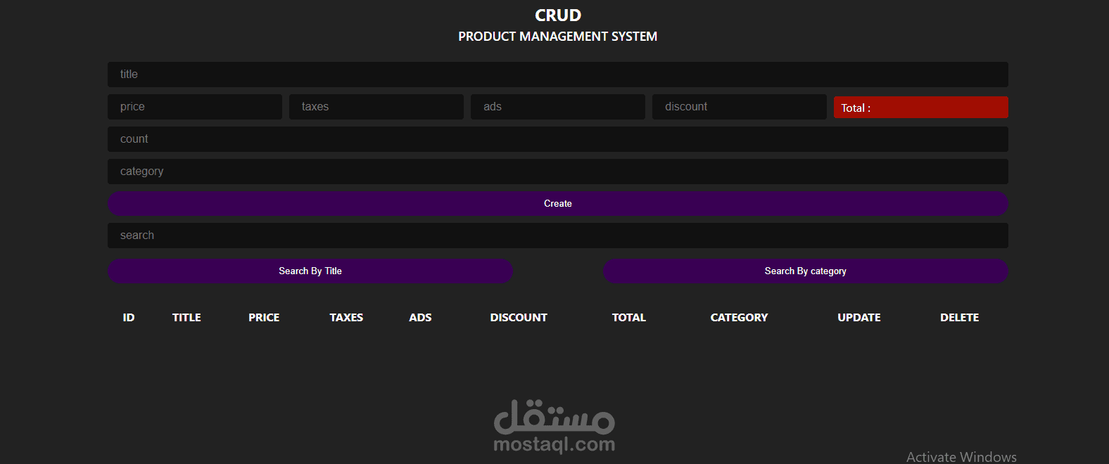 Cruds system