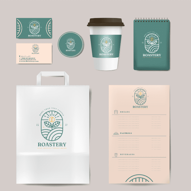 logo+ هوية بصرية ل cafe roastery