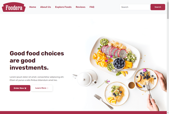 Restaurant website موقع لمطعم
