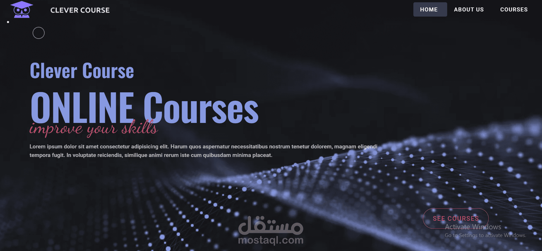 قالب موقع بسيط لمنصة تعليمية