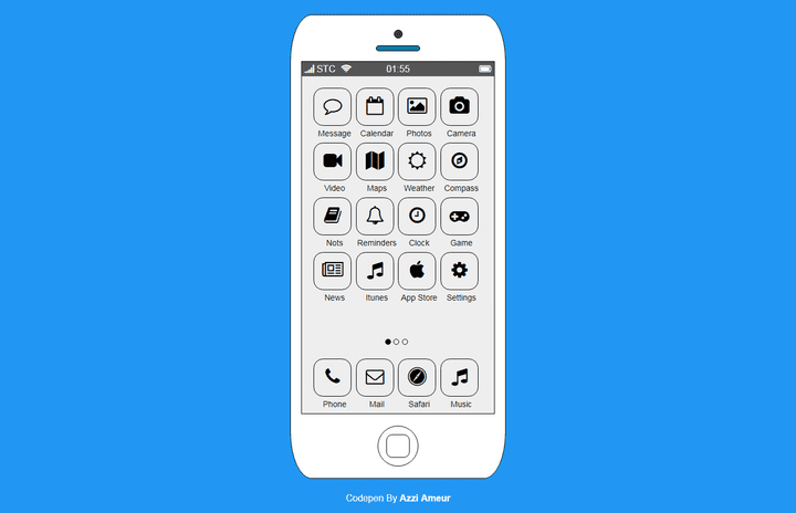 تصميم هاتف Iphone 6s ب html5/css3