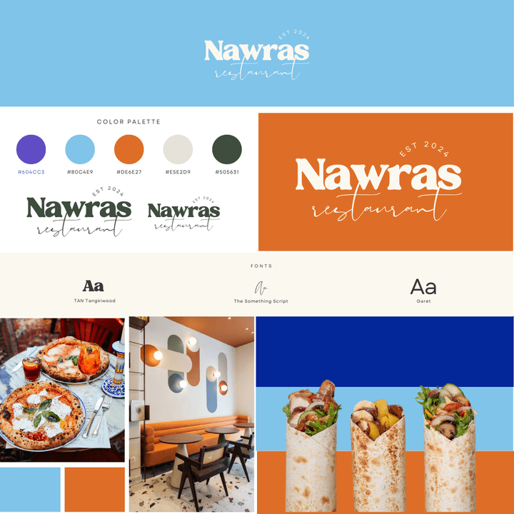 Brand Identity Design for a fancy Restaurant NAWRAS