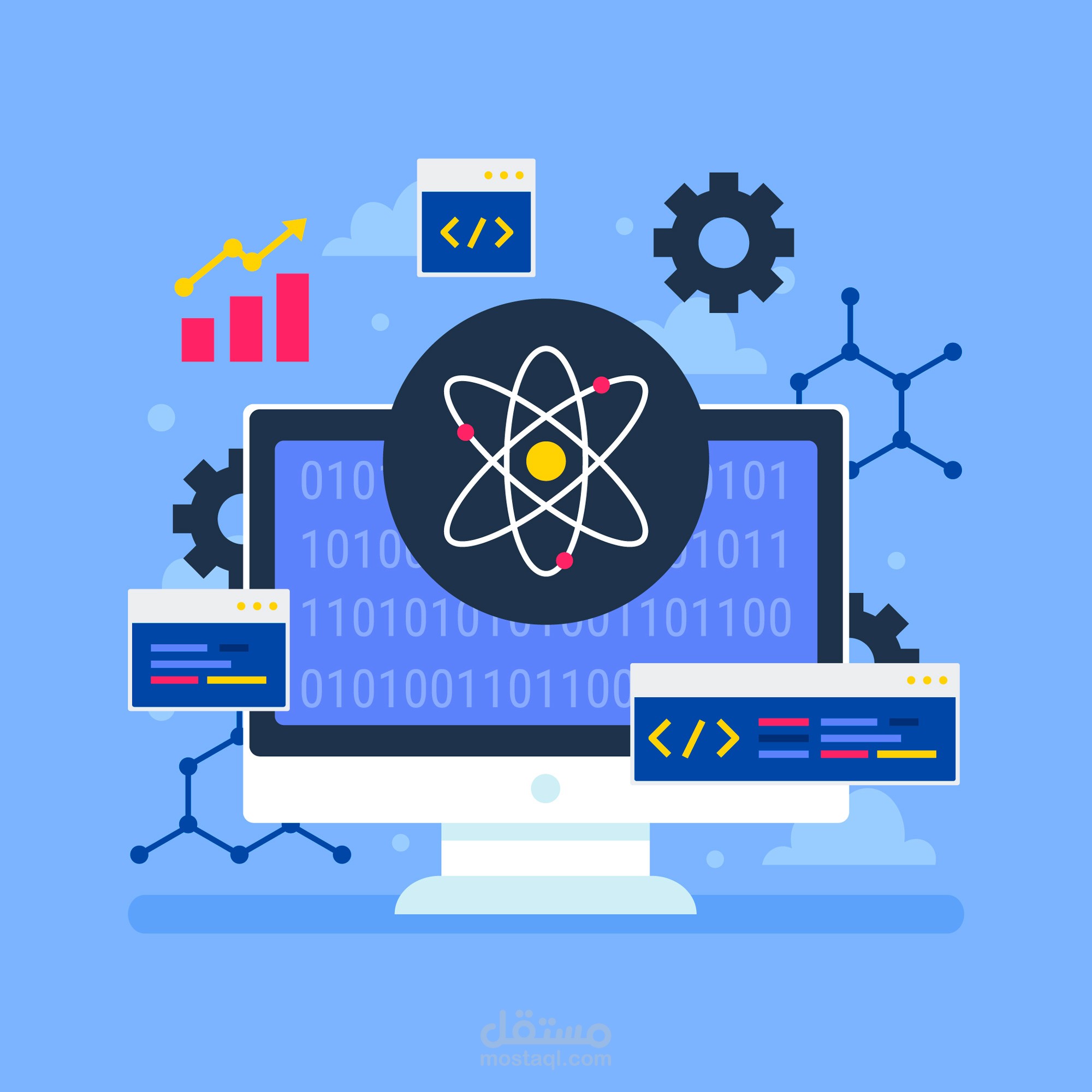 إنشاء وتصميم اى مواقع باحترافية باستخدام React وTailwindCSS متوافقة مع جميع الأجهزة