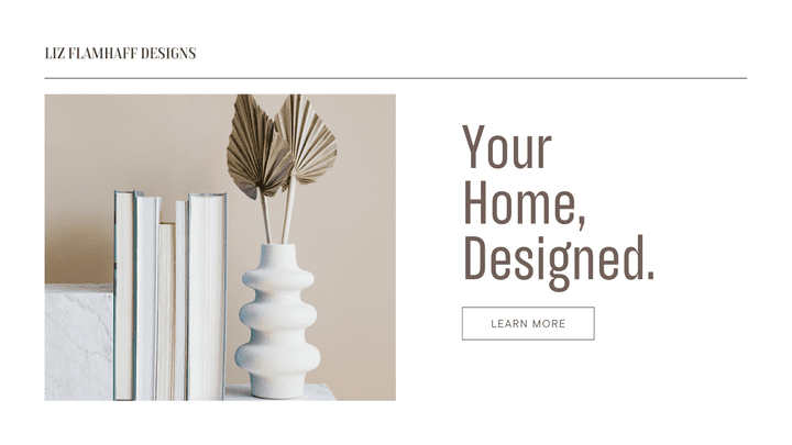 Home Decor Business Website in white Light Brown Dark Brown Clean Neutrals Style