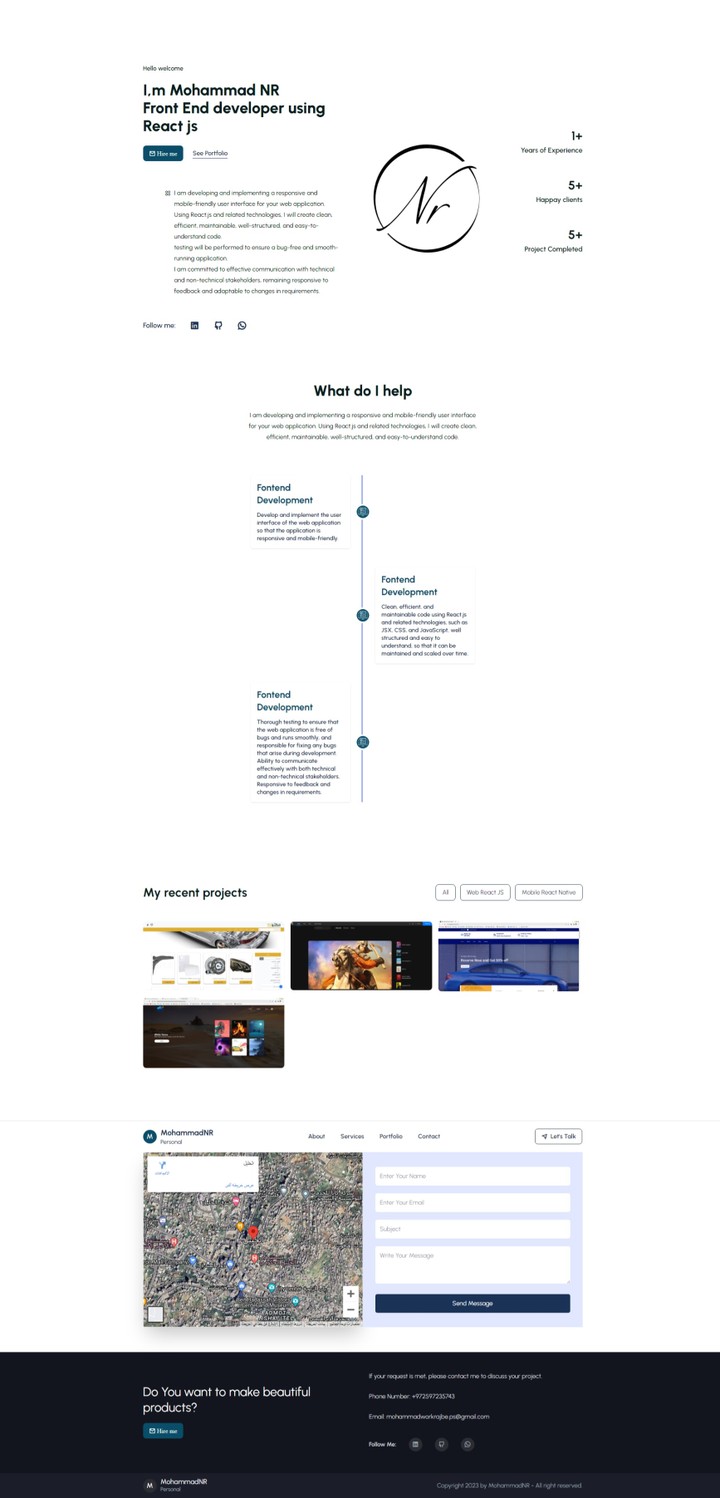 Protfolio ReactJS with Animate On Scroll