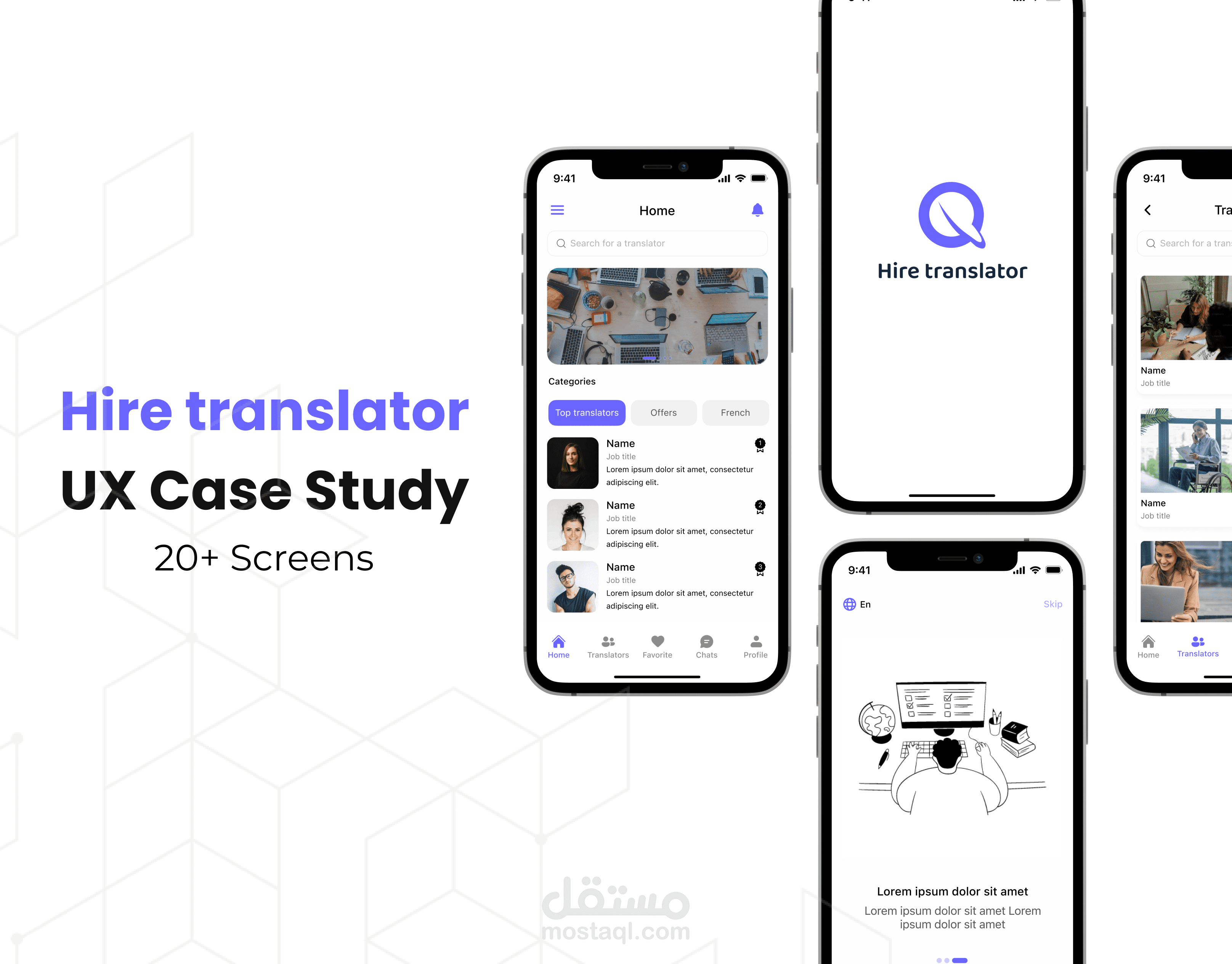 UX/UI Case study - Hire translator app