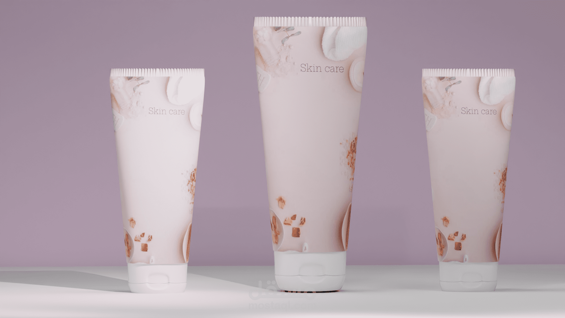 "تصميم منتج عناية بالبشرة (Skin Care) بجودة عالية باستخدام برنامج Blender.  هذا النموذج 3D يحاكي عبوات كريم الجسم الطبيعية بتفاصيل دقيقة ولمسات واقعية."