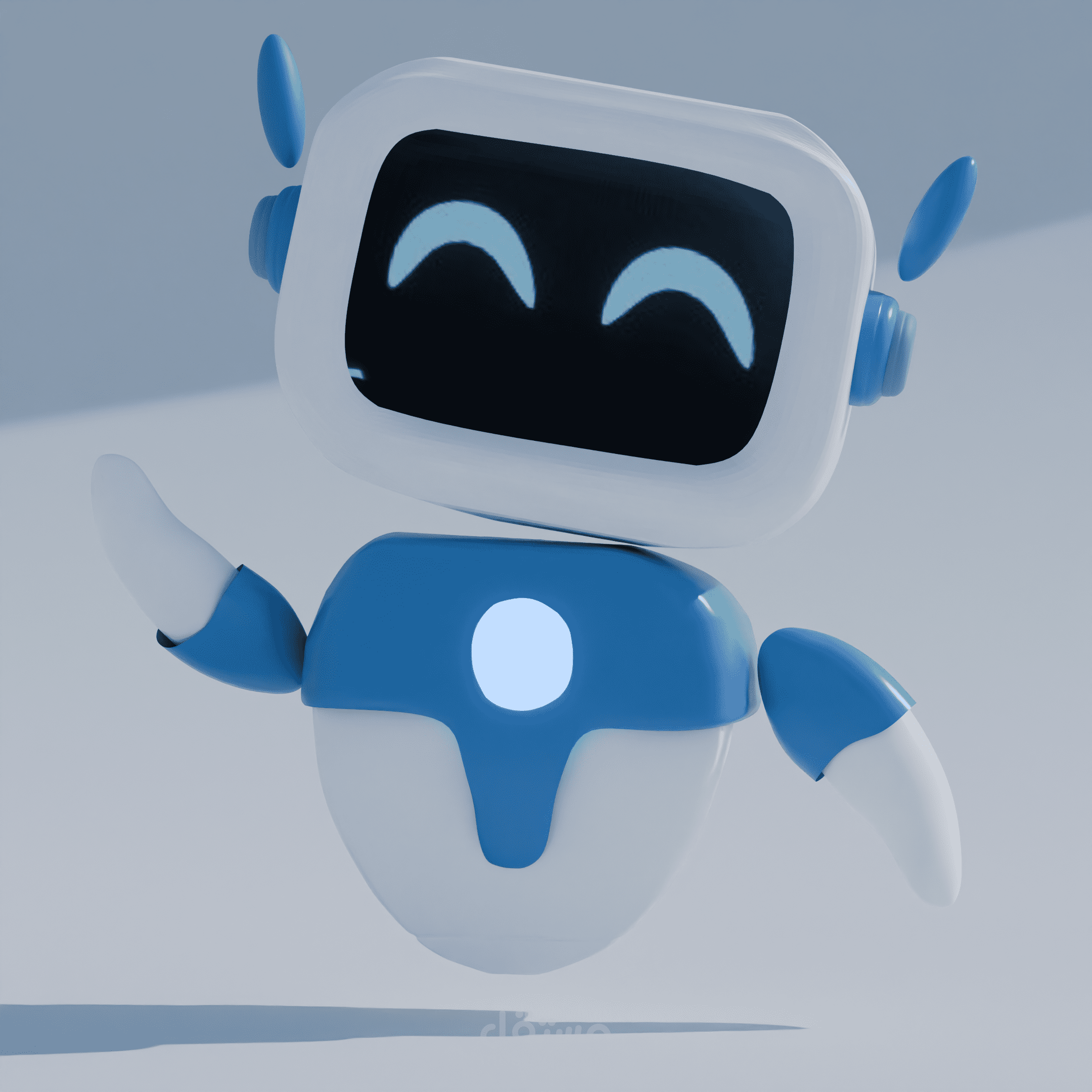 ? تصميم روبوت ثلاثي الأبعاد بأسلوب كرتوني مميز باستخدام Blender.  تم العمل على الإضاءة والخامات لإبراز الطابع اللطيف والودي للموديل.  تصميم بسيط، لكن مليء بالشخصية!