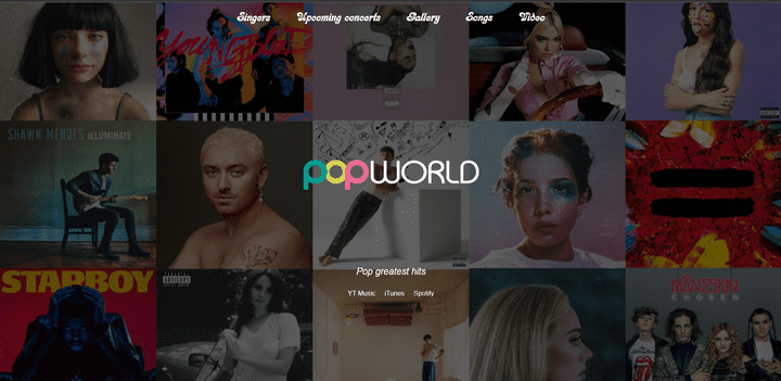 Pop World Website