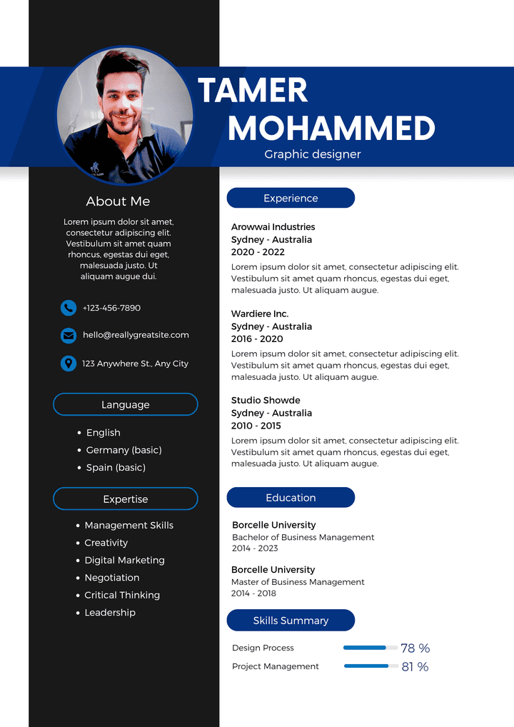 عمل cv شخصي باحترافيه