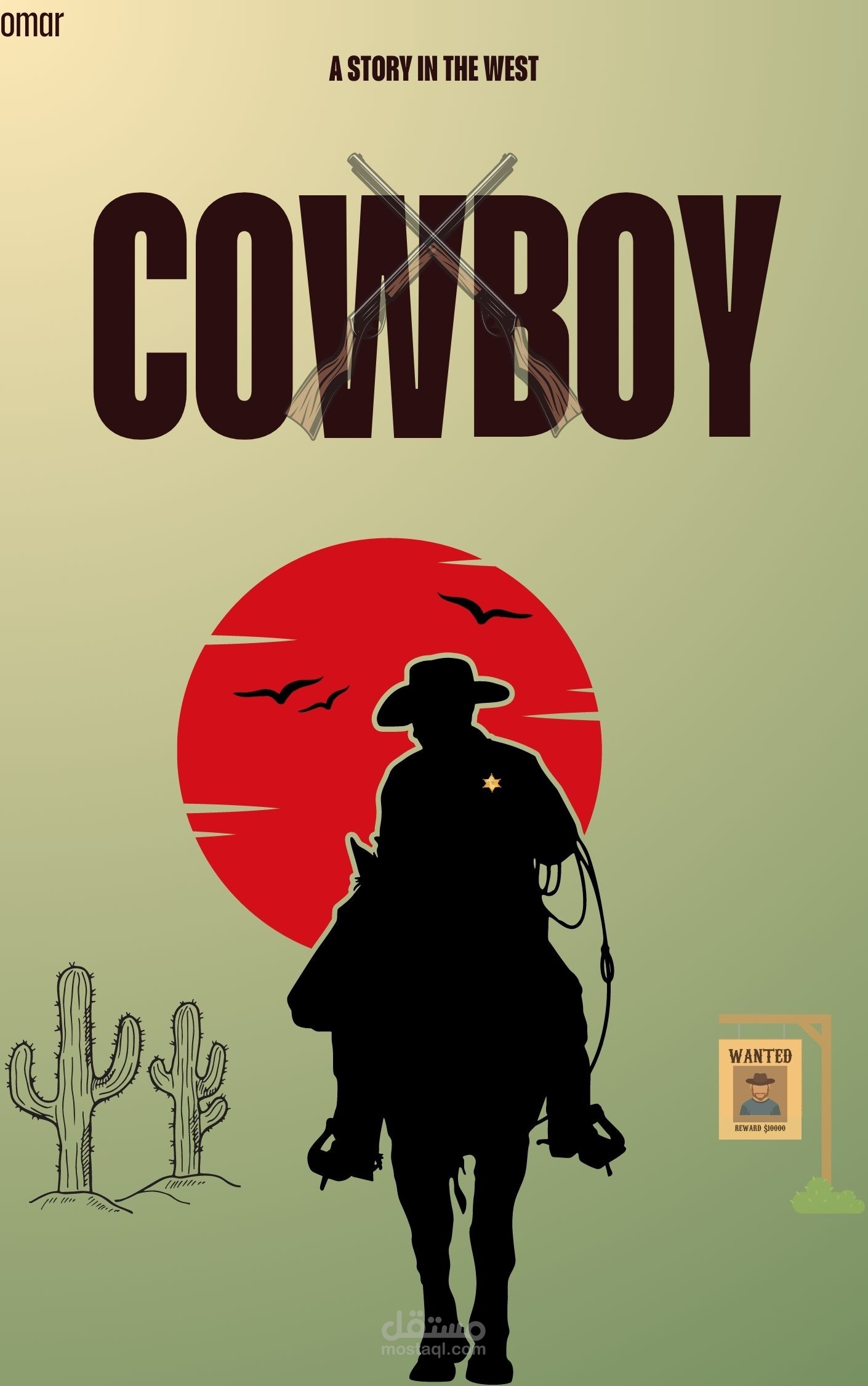 تصميم بوستر فيلم cowboy