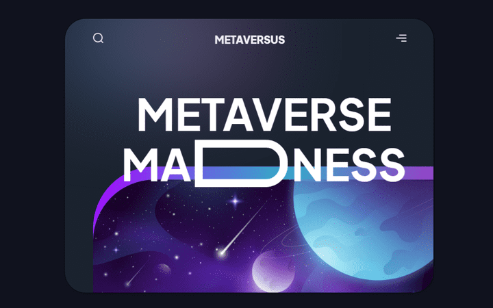 صفحة هبوط Metaverse