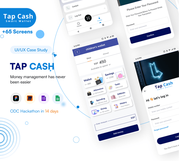 UI/UX Case study For "Tap Cash"(E-Wallet app & web)