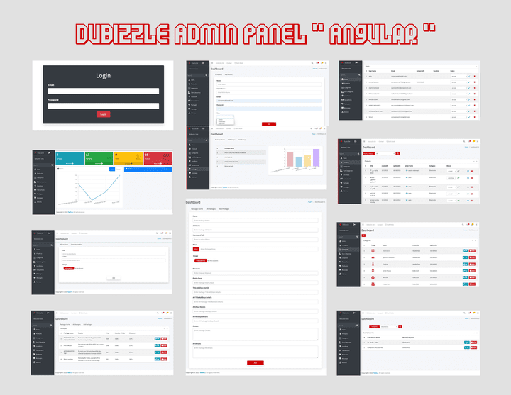 لوحة تحكم الادمن (Angular)