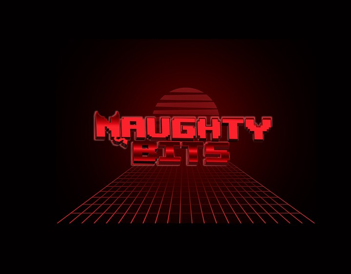 تصميم شعار لnaughtybits مستوحى من العاب الفيديو جيم 1980s