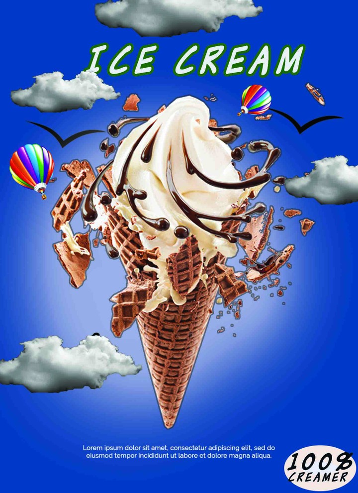 تصميم بوستر  ICE CREAM