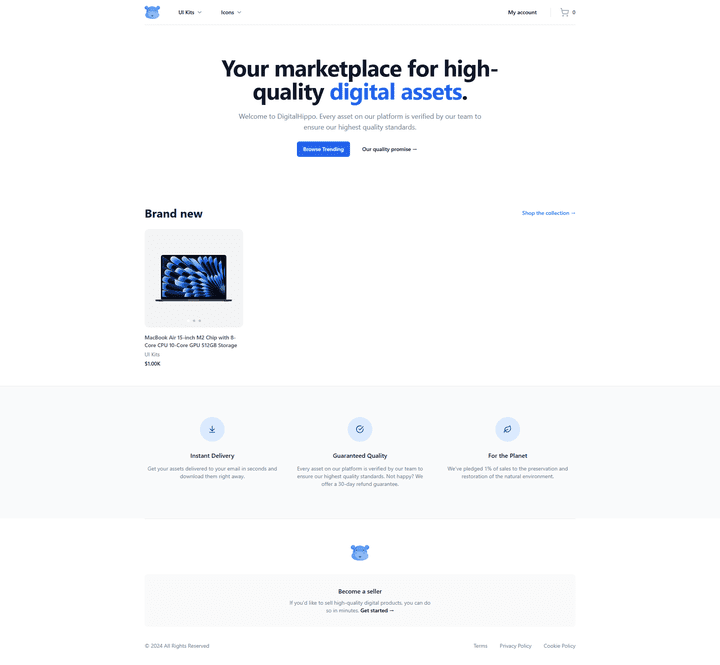 Digital assets FullStack Next.js Website