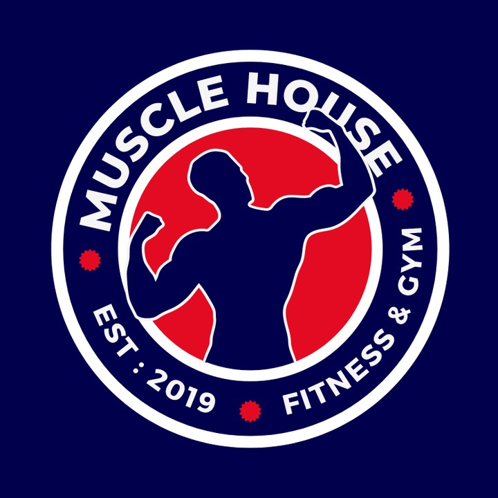 لوجو مركز العاب بدنية و رياضية muscle house fitness & gym logo