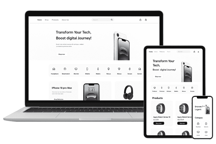 تصميم UI/UX احترافي لمتجر إلكتروني تقني