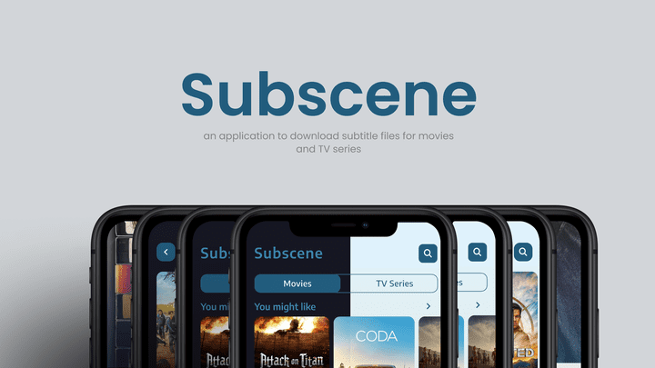 تصميم تطبيق لموقع ترجمات الافلام والمسلسلات الشهير Subscene.