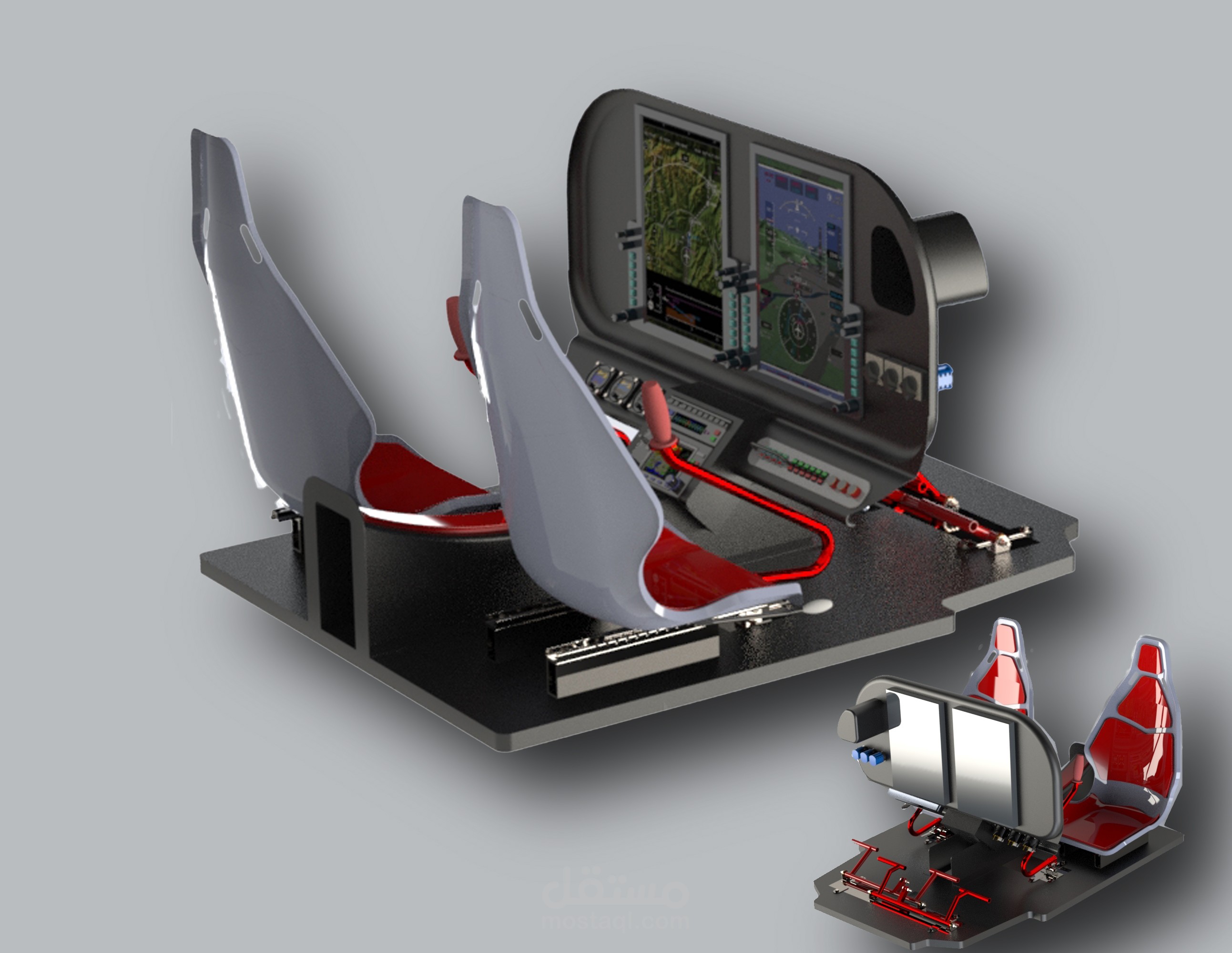 تصميم 3D لقمرة قيادة الطائرة  "Cockpit"