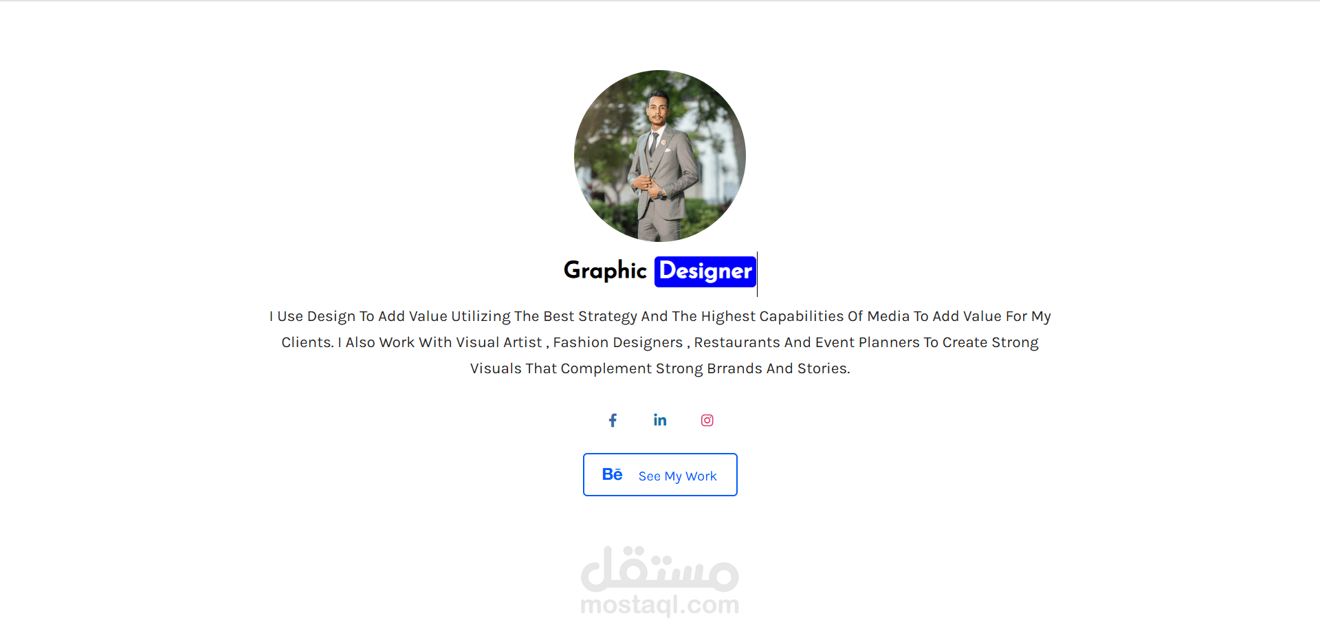 Landing Page For Graphic Designer
