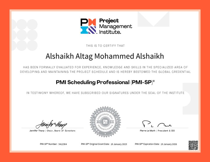 Certified  PMI-SP