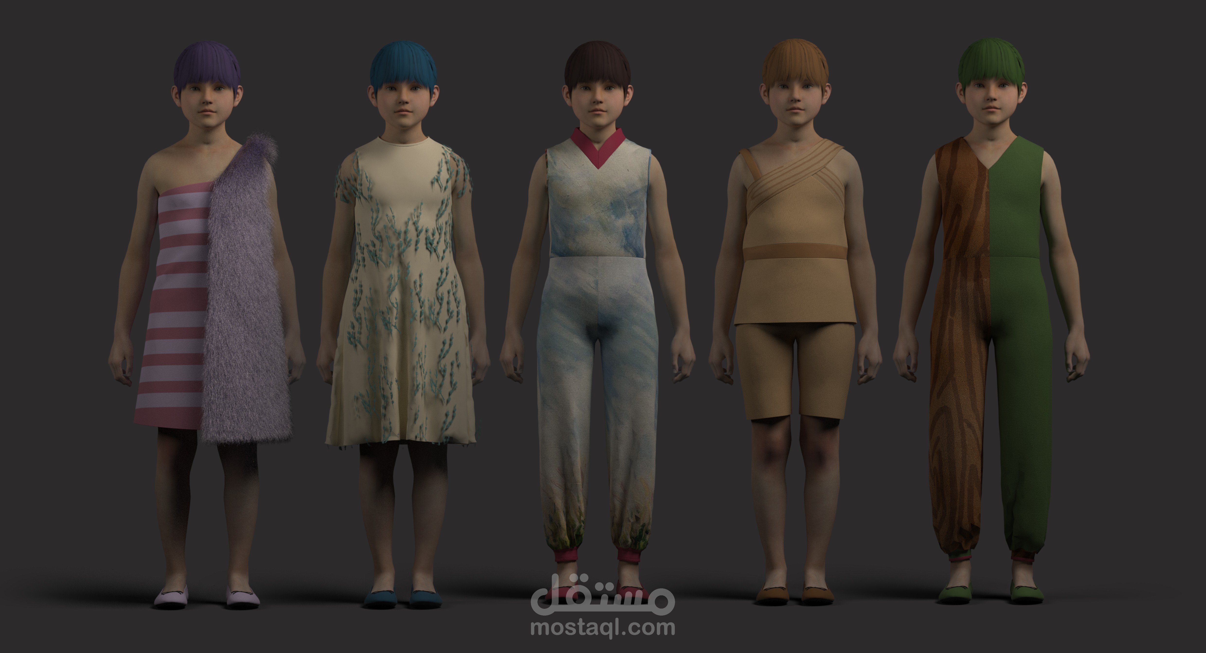 "Monet and Some Children" mini fashion collection by CLO3D