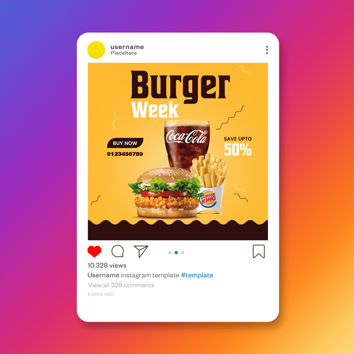 تصميم سوشيال ميديا Burger Instagram