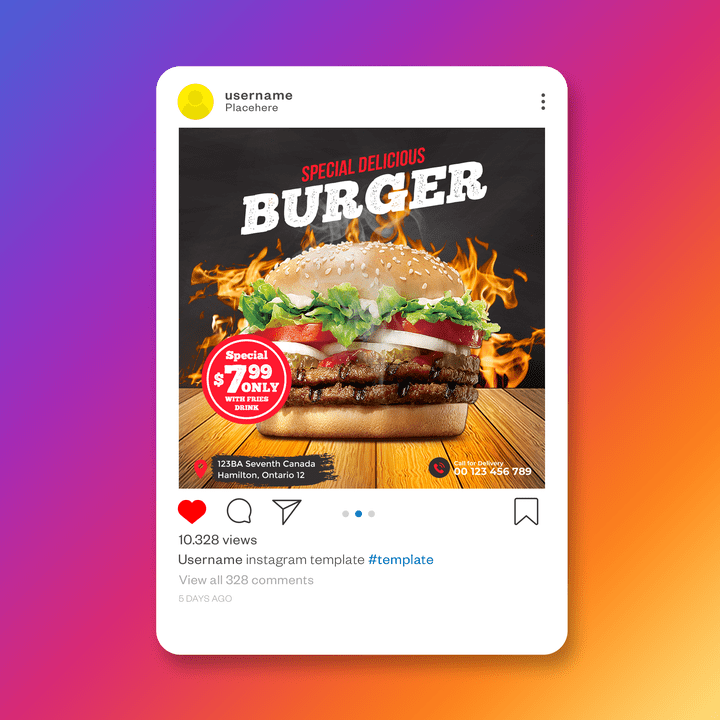 تصميم سوشيال ميديا Burger Restaurant