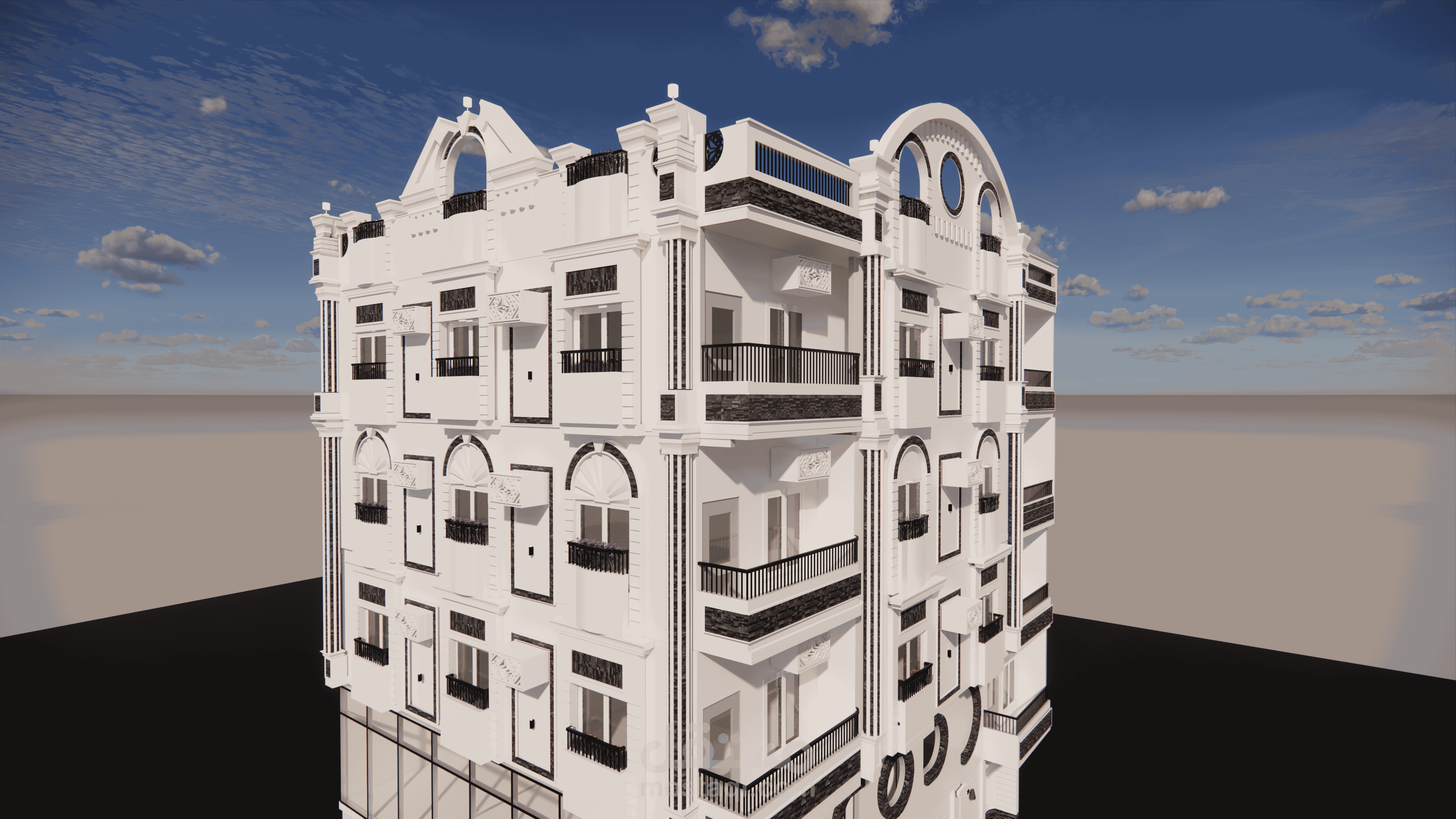 مبنى سكني – تصميم وتنفيذ كامل