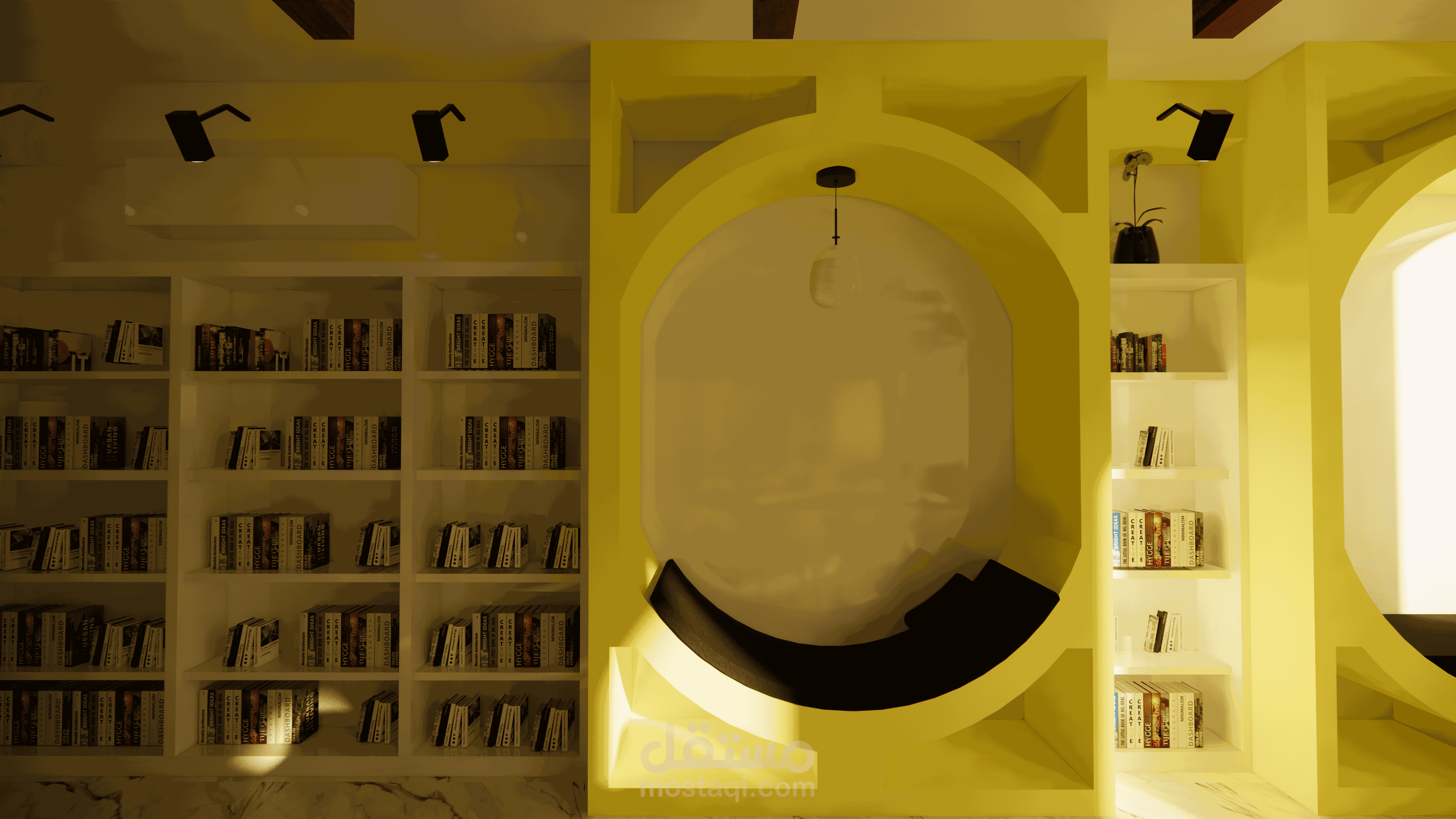 تصميم مكتبة حديثة