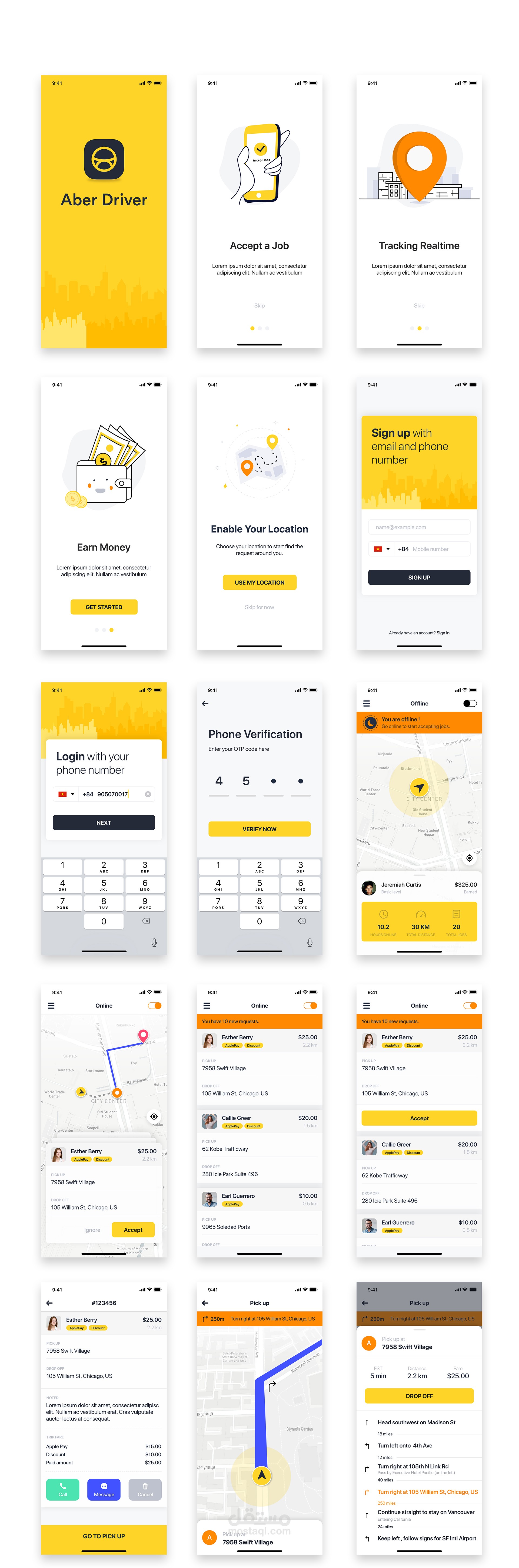 Taxi App UI UX Design