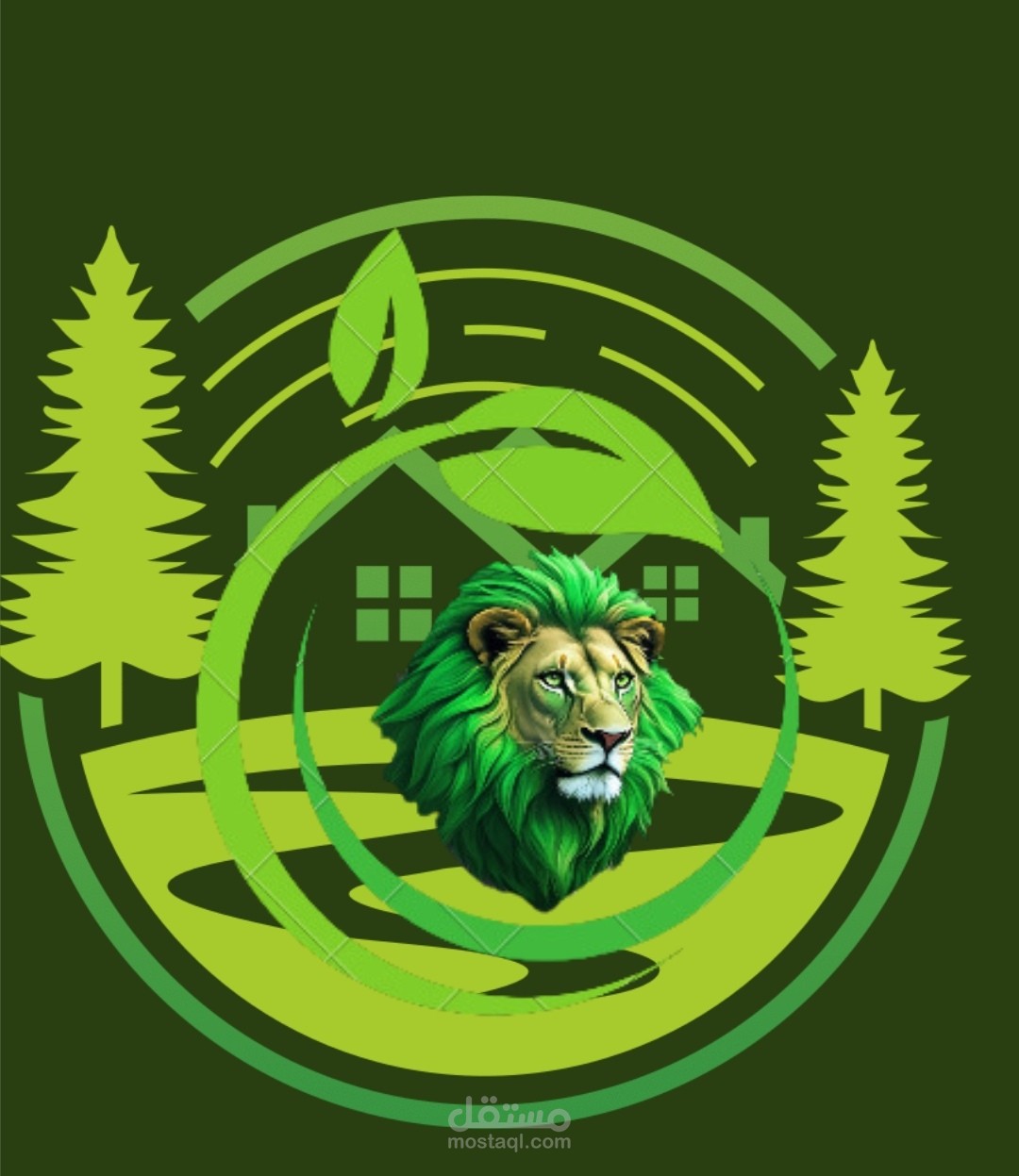 عمل تصميم لشركة مقاولات و لاندسكيب Green Lion Group