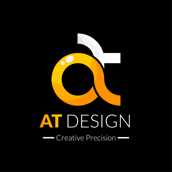 شعار AT Design - إبداع ودقة وهو شعار خاص بي