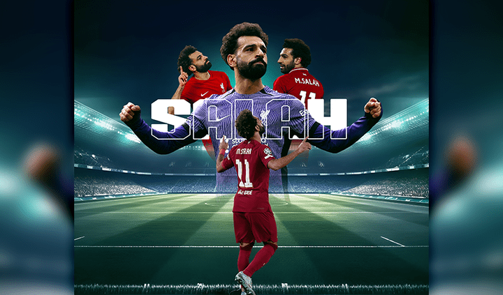 تصميم صورة رياضية للاعب محمد صلاح