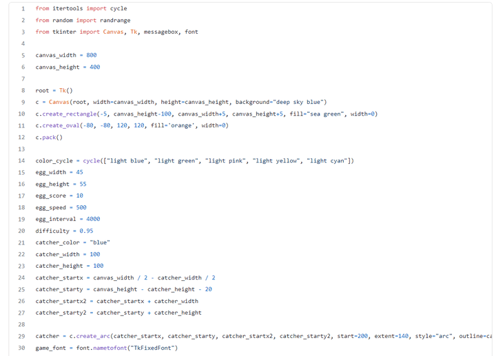 Egg Catcher Game using Python