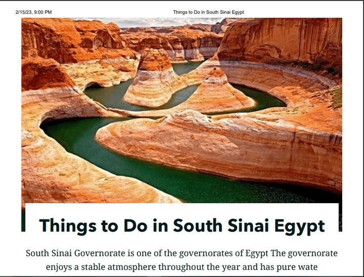 ArcGIS online story map(things to do in south sinai)